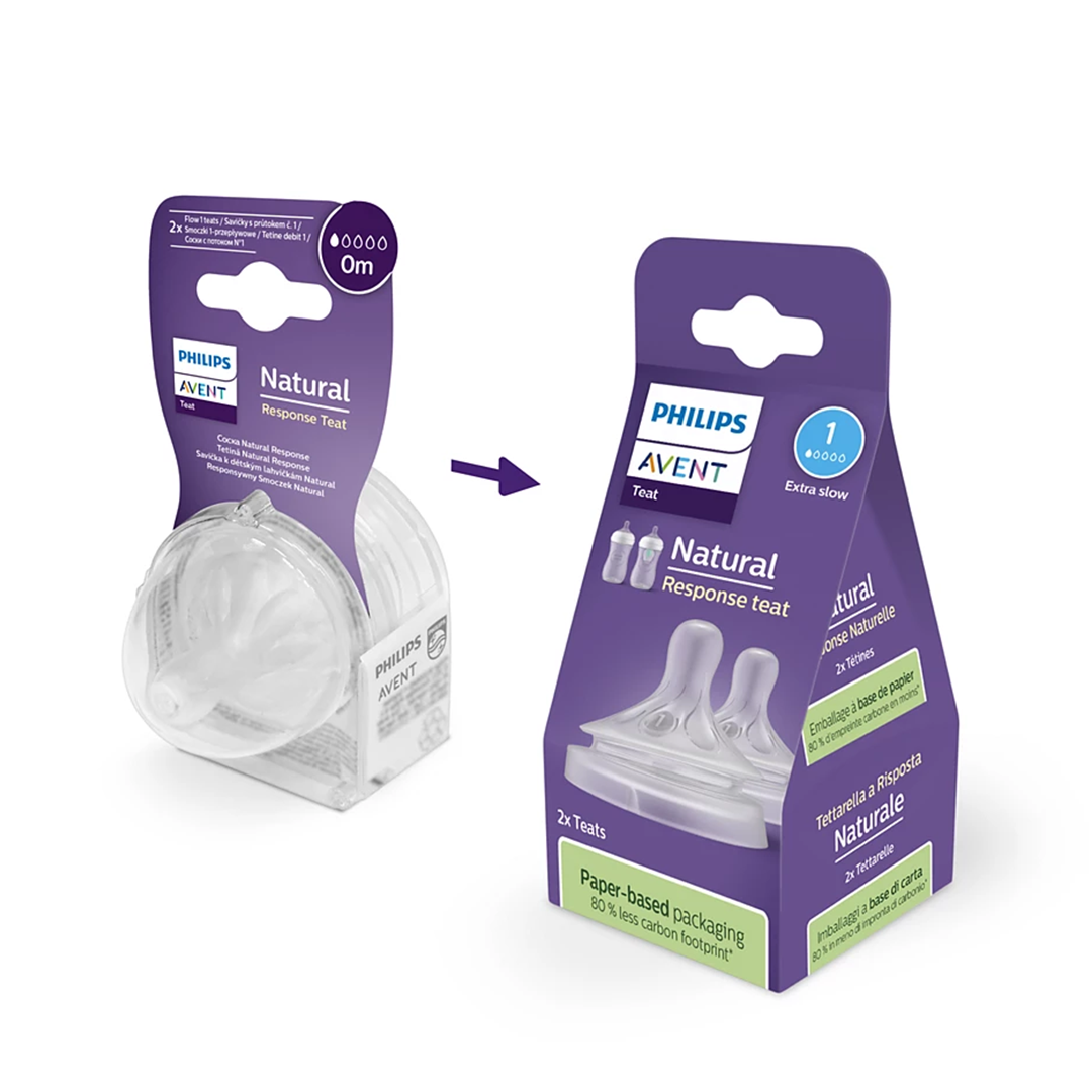 Philips Avent Natural Response Teat 0+ months (1 drop) x 2s