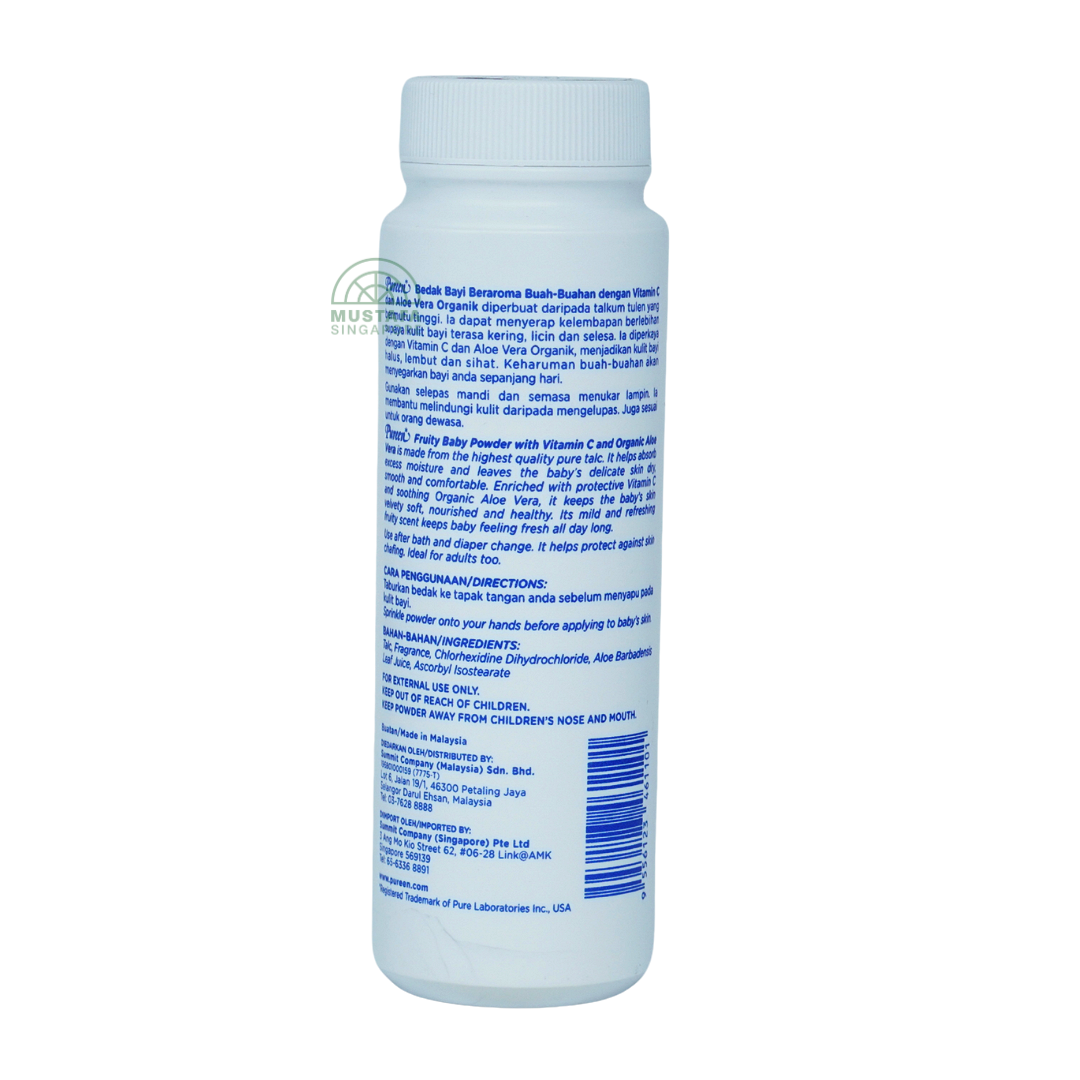 Pureen Fruity Baby Powder with Vitamin C Organic Aloe Vera 175g