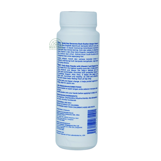 Pureen Fruity Baby Powder with Vitamin C Organic Aloe Vera 175g