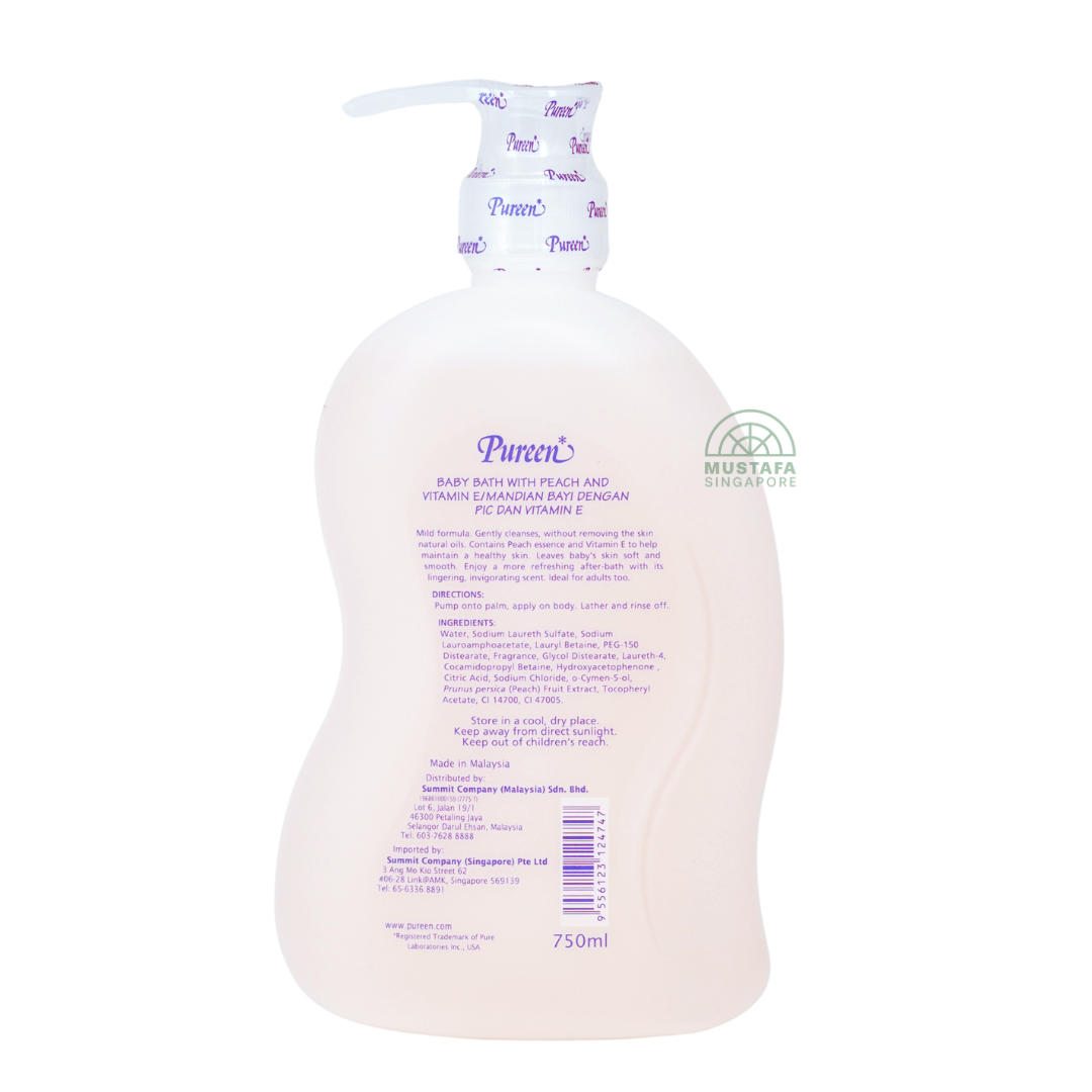 Pureen Mild & Gentle Baby Bath Peach 750ml