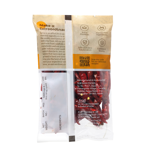 Sarva Red Chilli Stemless Teja 250g Sarva Red Chilli Stemless Teja 250g