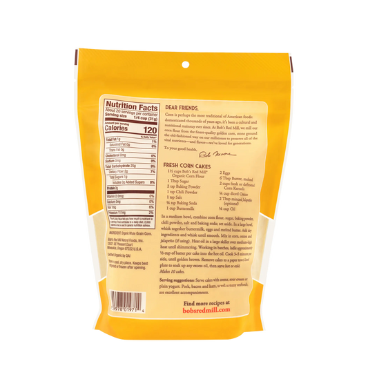 Bob's Red Mill Organic Whole Grain Corn Flour 624g