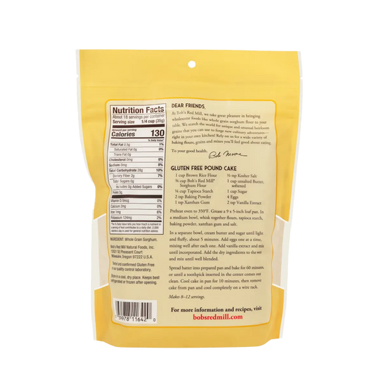 Bob's Red Mill Stone Ground Sorghum Whole Grain 624g