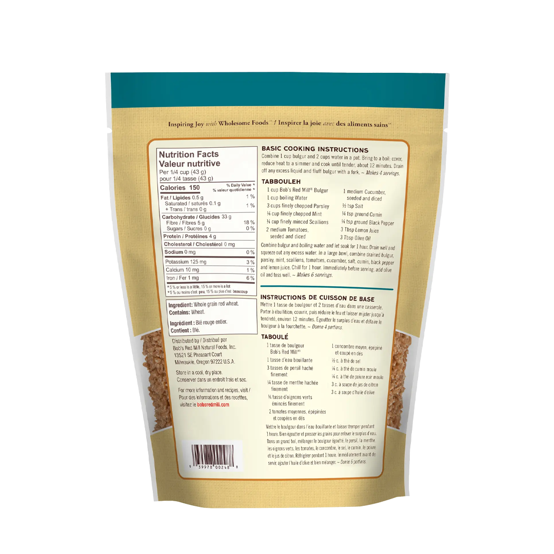 Bob's Red Mill Whole Grain Bulgar Boulgour 680g