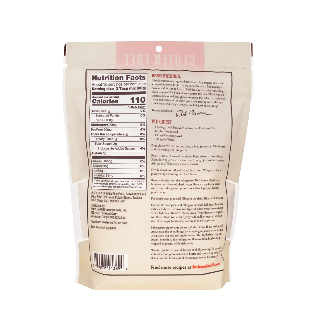 Bob's Red Mill Gluten Free Pie Crust Mix 454g
