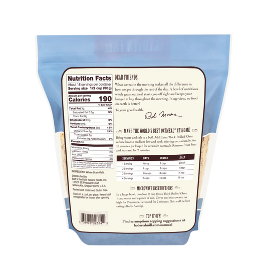 Bob's Red Mill Extra Thick Rolled oats Whole Grain 907g
