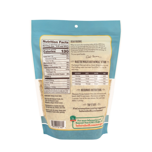 Bob's Red Mill Instant Rolled Oats Whole Grain 454g