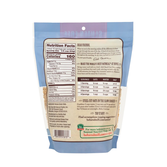 Bob's Red Mill Gluten Free Steel Cut Oats Whole Grain 680g