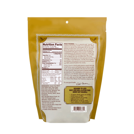 Bob's Red Mill Gluten Free Honey Oat Granola 340g