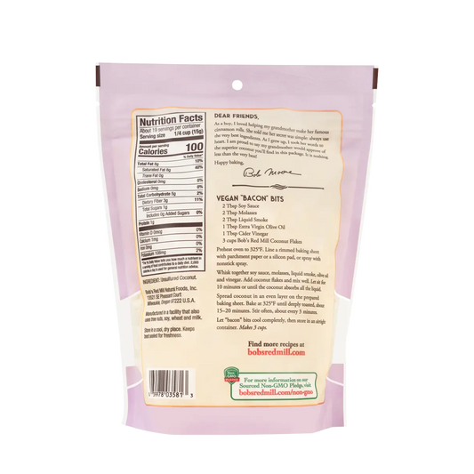 Bob's Red Mill Unsweetened Coconut Flakes Unsulfered 283g