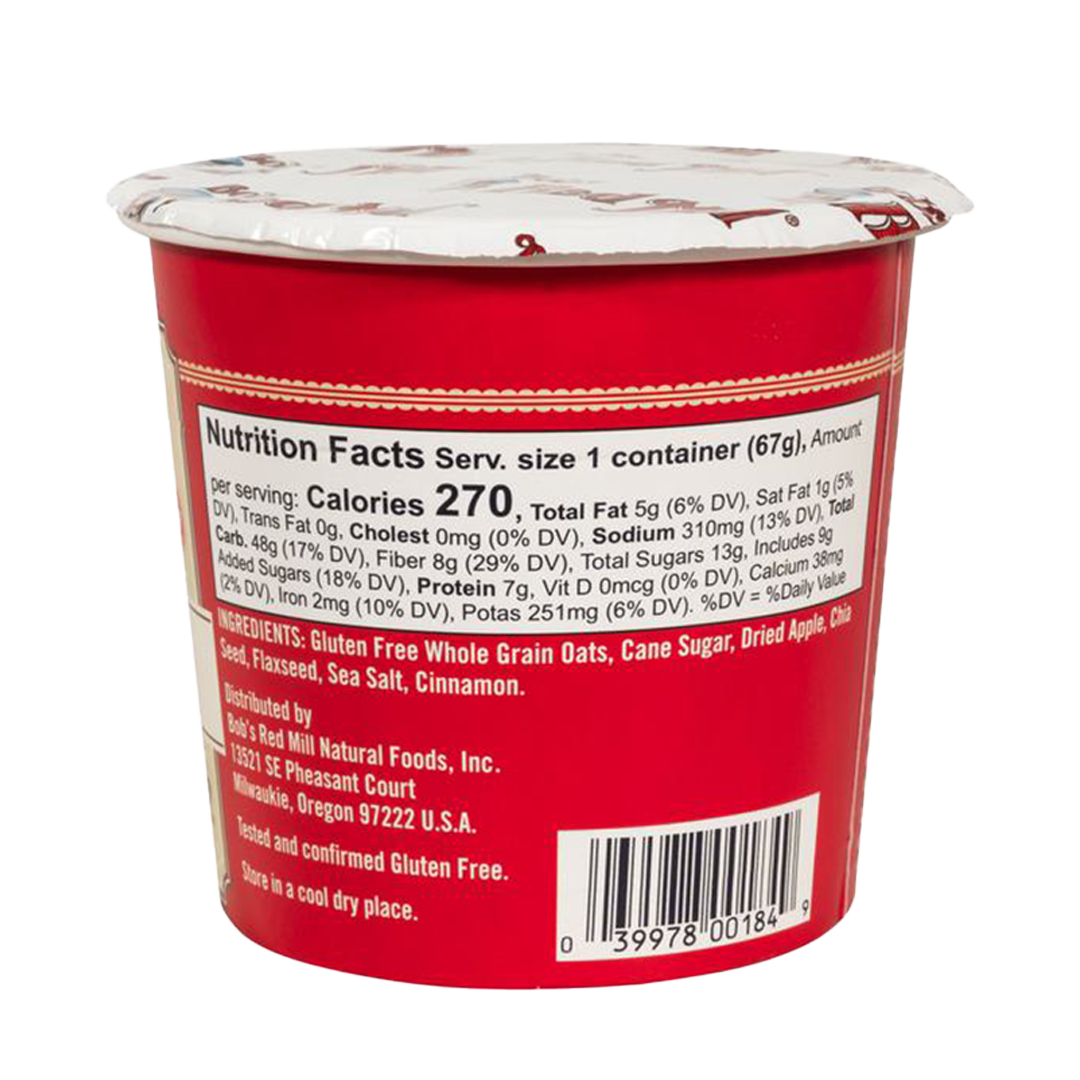 Bob's Red Mill Instant Oatmeal Apple Pieces & Cinnamon 67g