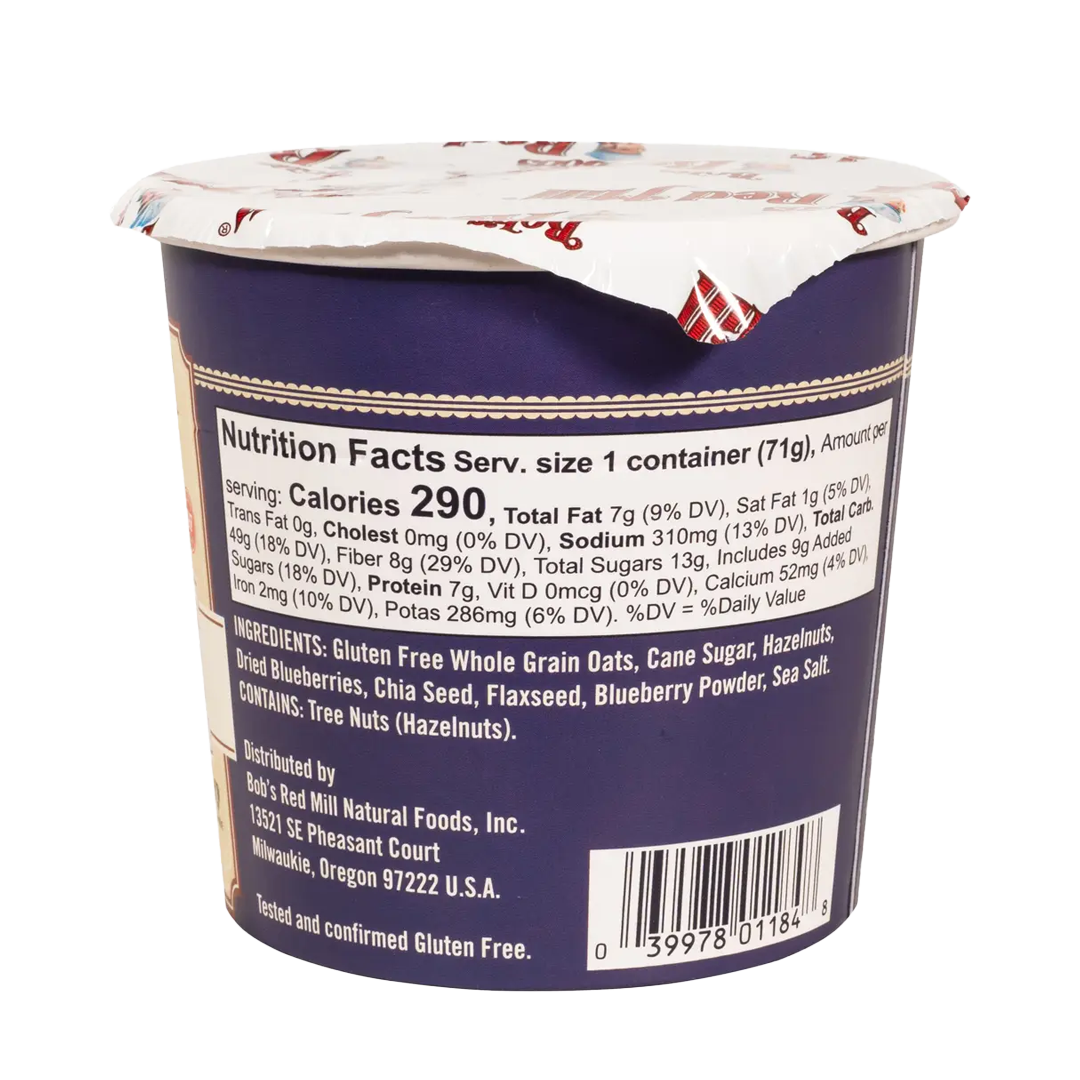 Bob's Red Mill Oatmeal Blueberry & Hazelnut Cup 71g
