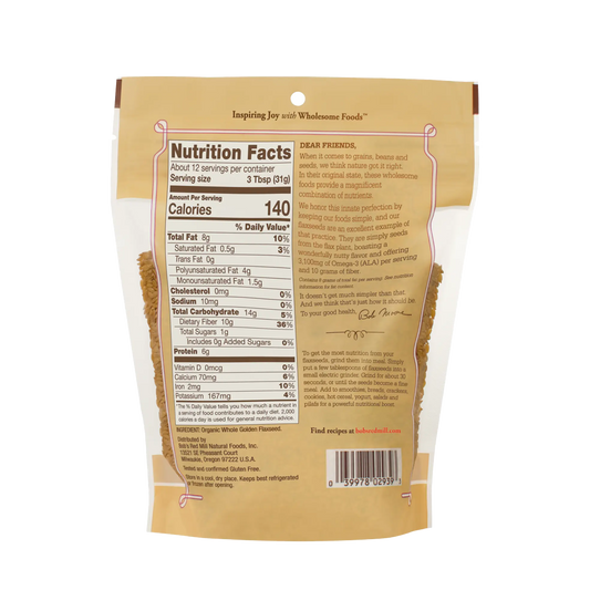 Bob's Red Mill Organic Whole Golden Flaxseed 368g