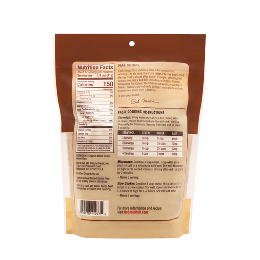 Bob's Red Mill Organic Creamy Brown Rice Hot Cereal 680g