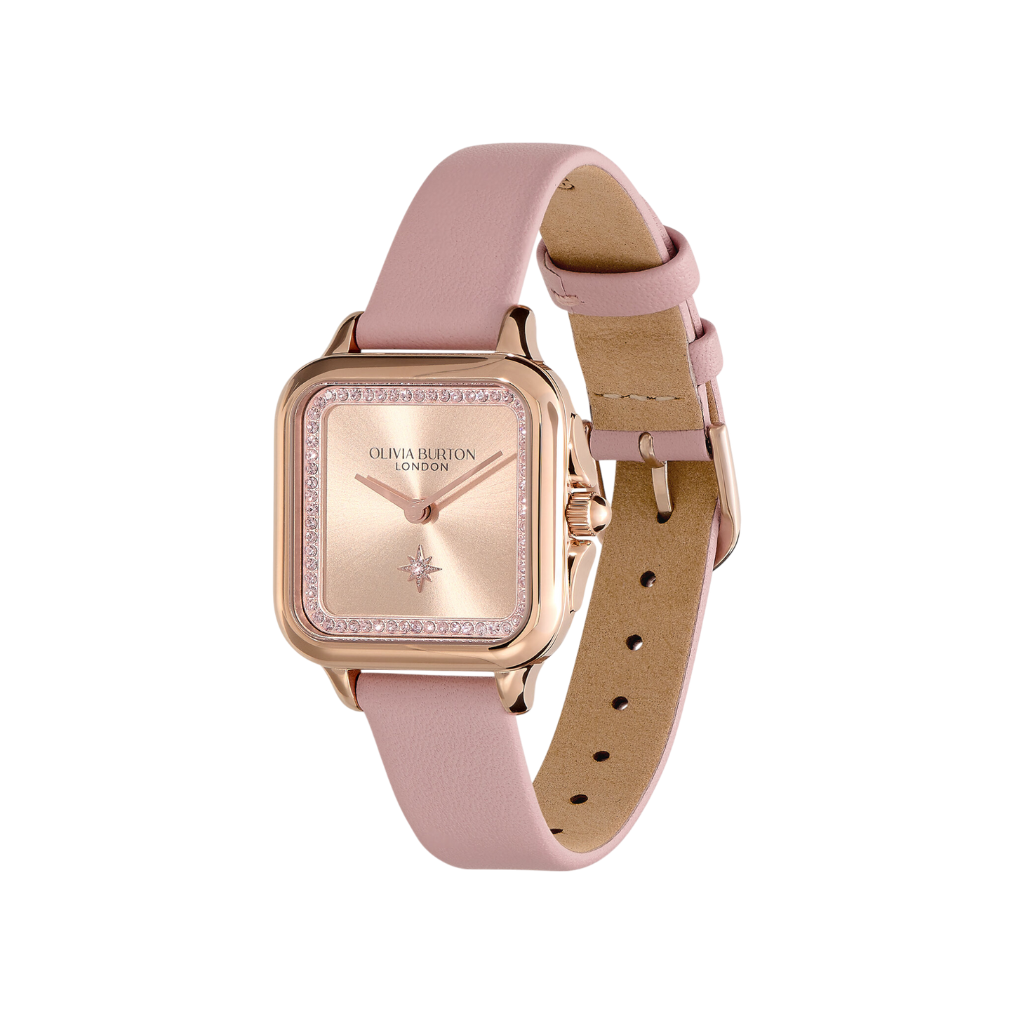 Oliva Burton Classic 28mm Grosvenor Rose Gold & Mellow Rose Leather Strap Watch