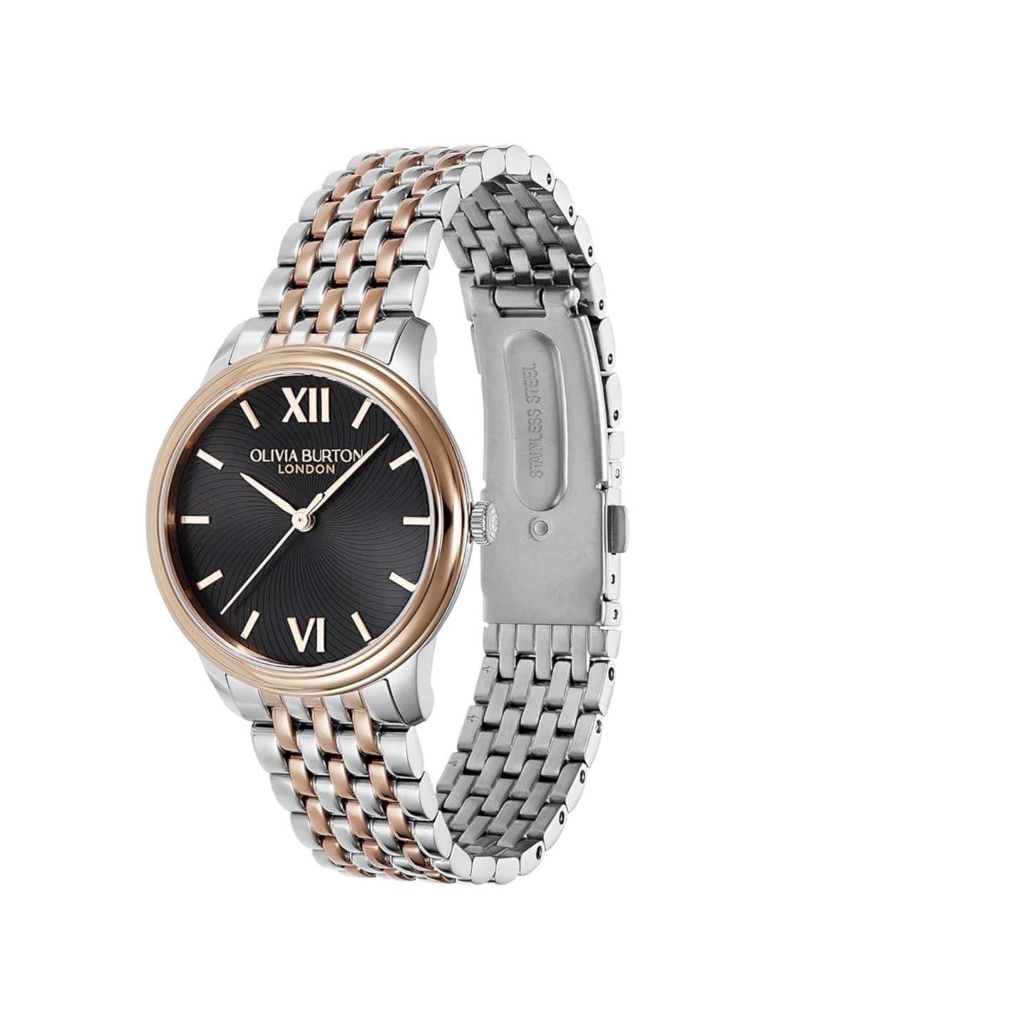 Olivia Burton Classic 32mm Swirl Chalk Black & Two Tone Bracelet Watch