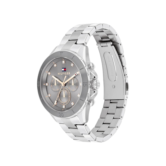 Tommy Hilfiger Mellie Women's Grey & Silver Steel Bracelet Strap Watch 40mm Tommy Hilfiger Mellie Women's Grey & Silver Steel Bracelet Strap Watch 40mm