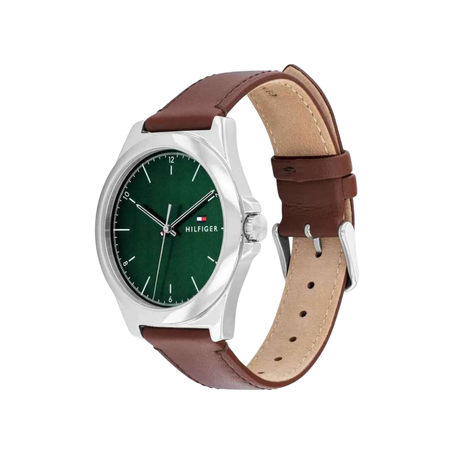 Tommy Hilfiger Norris Men's Green with Stainless Steel Case & Leather Strap Quartz Watch 43mm