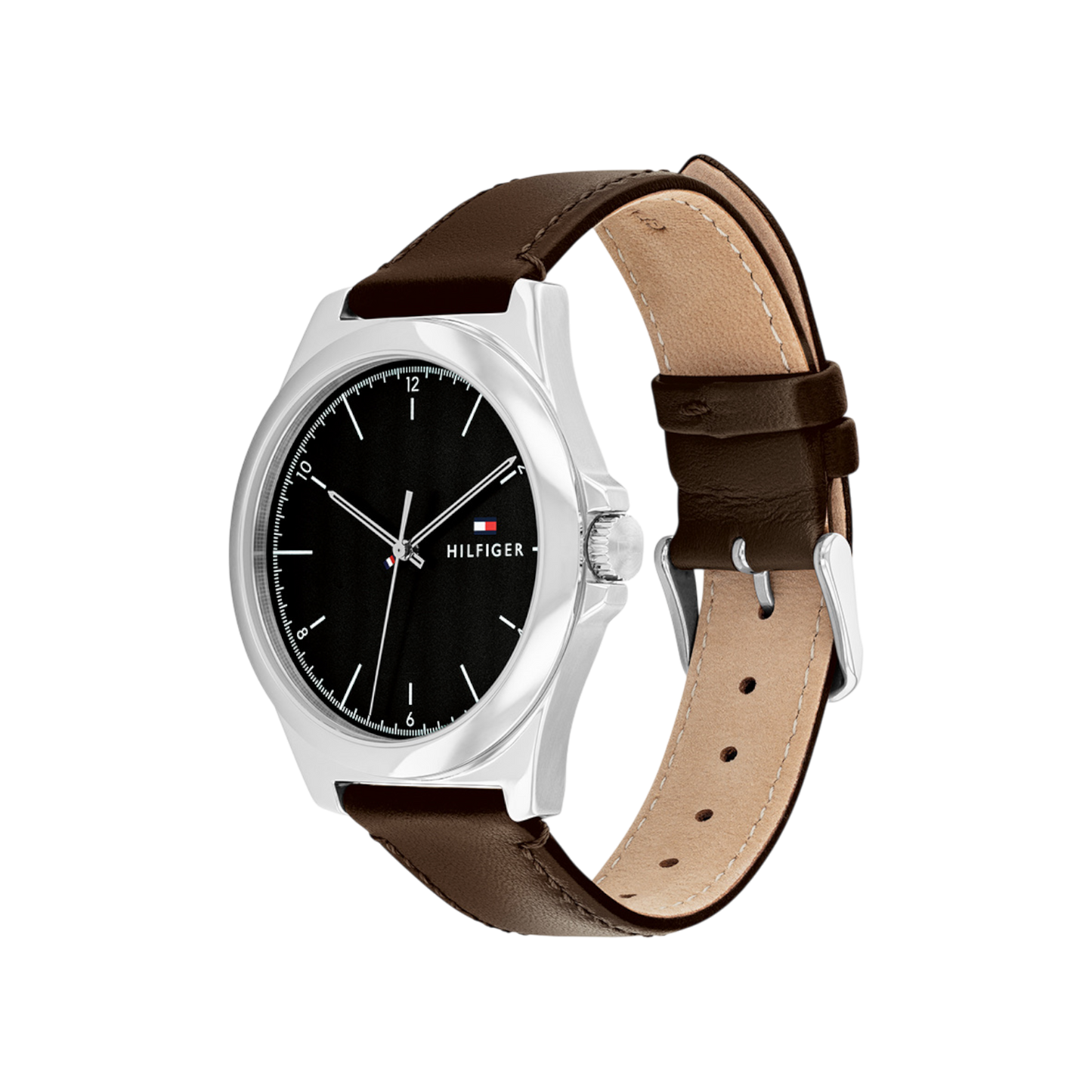 Tommy Hilfiger Norris Men's Black with Stainless Steel Case & Leather Strap Quartz Watch 43mm