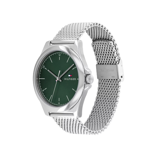 Tommy Hilfiger Norris Men's Green & Silver Stainless Steel Bracelet Strap Watch 42mm Tommy Hilfiger Norris Men's Green & Silver Stainless Steel Bracelet Strap Watch 42mm