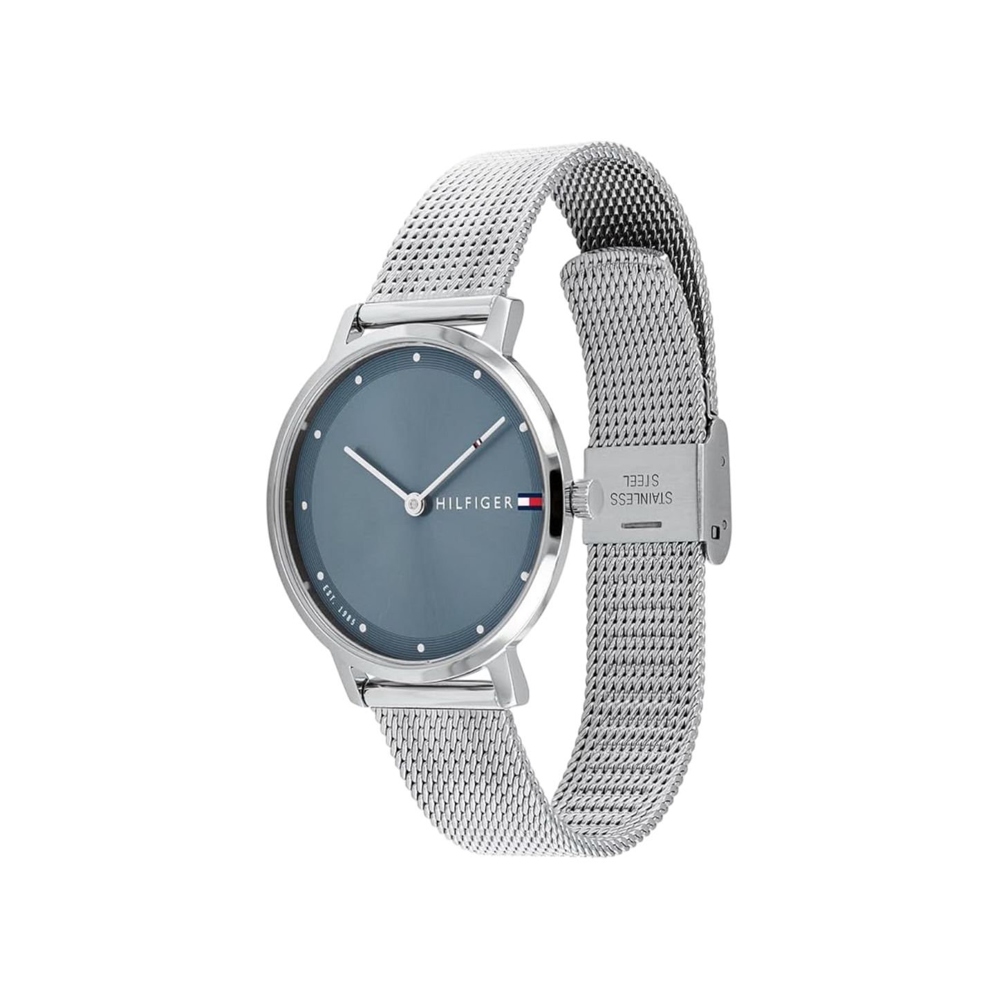 Tommy Hilfiger Women's Pippa Blue & Silver Mesh Bracelet Strap Watch 32mm