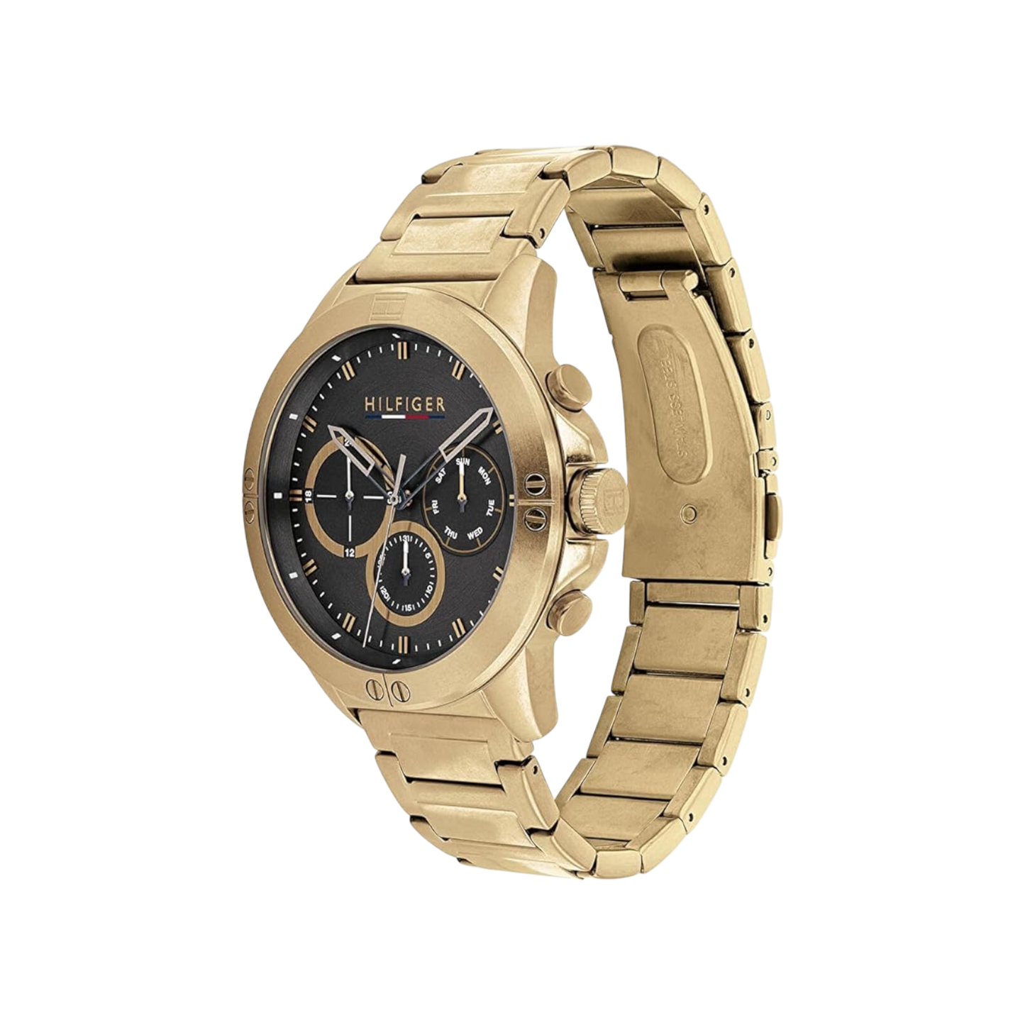 Tommy Hilfiger Harley Men's Grey & Ionic Plated Gold Steel Bracelet Strap Watch 46mm