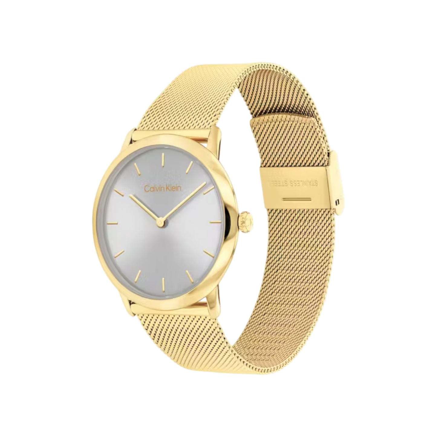 Calvin Klein Exceptional Unisex Grey Dial & Gold Mesh Strap Watch 38mm