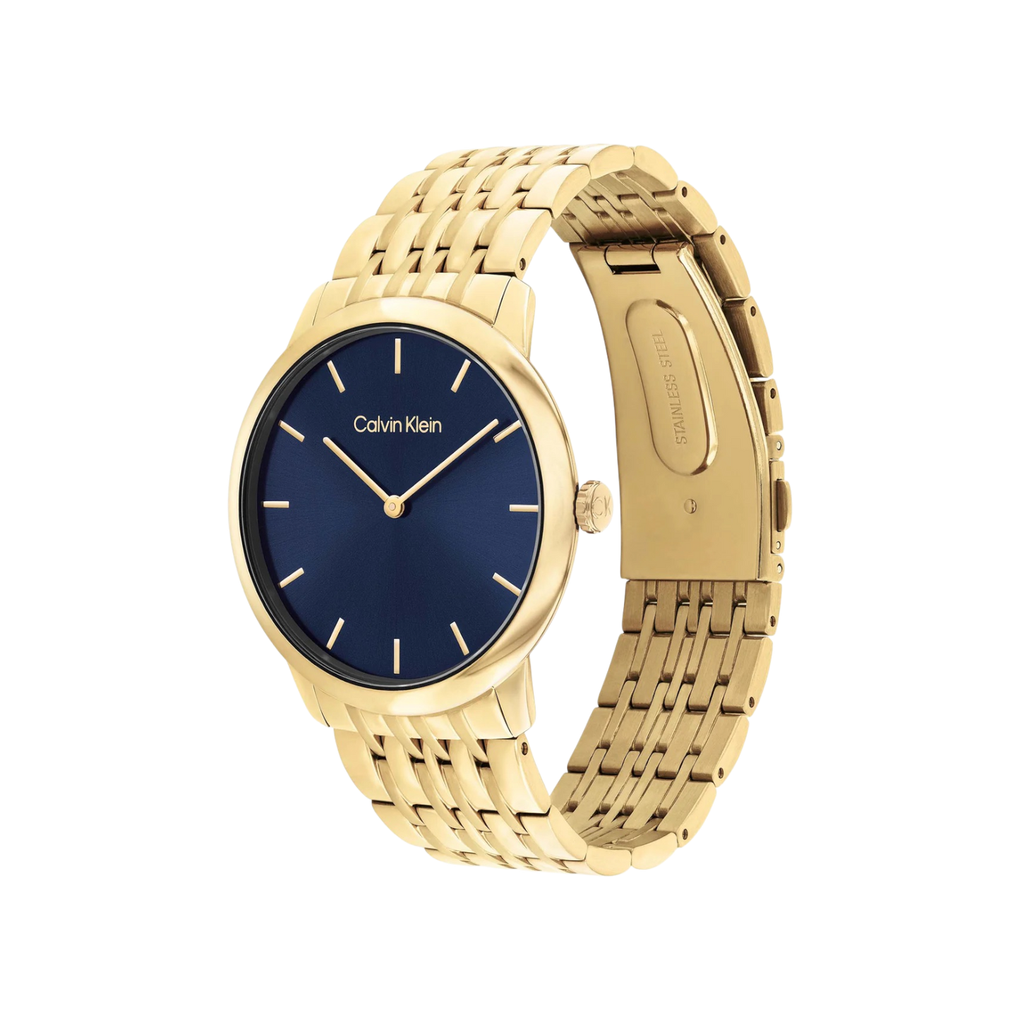 Calvin Klein Intrigue Unisex Blue Dial & Gold Bracelet Strap Watch 40mm