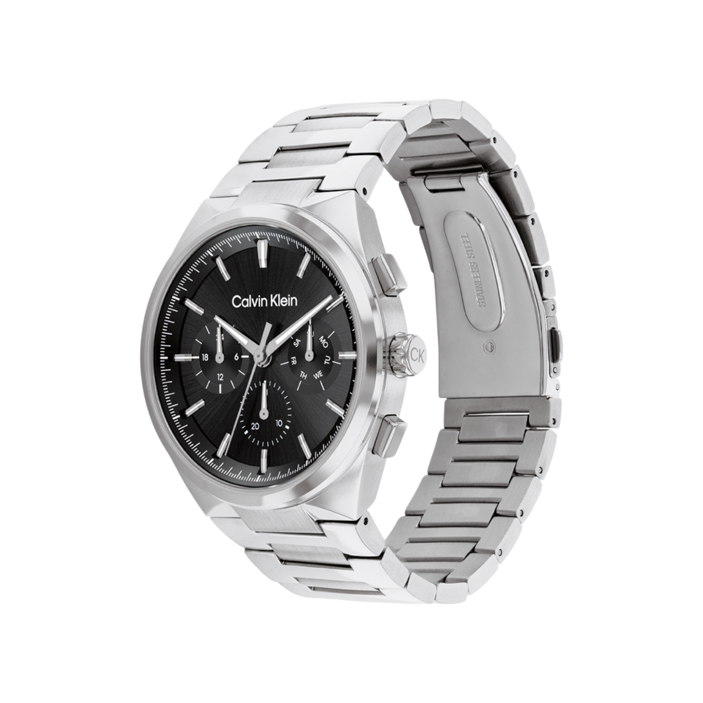 Calvin Klein Distinguish Men's Black Dial & Silver Bracelet Strap Watch 44mm