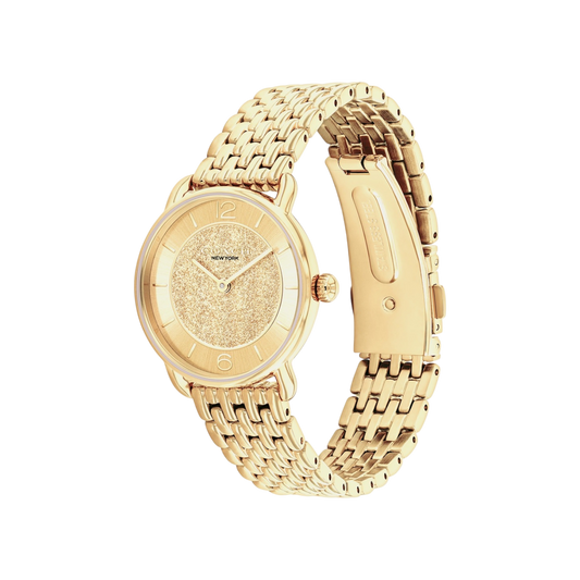 Coach Elliot Women's Gold Bracelet Strap Watch 28mm Coach Elliot Women's Gold Bracelet Strap Watch 28mm
