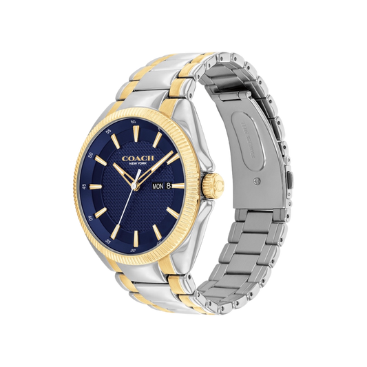 Coach Jackson Men's Blue Dial & Two Tone Bracelet Strap Watch 45mm Coach Jackson Men's Blue Dial & Two Tone Bracelet Strap Watch 45mm