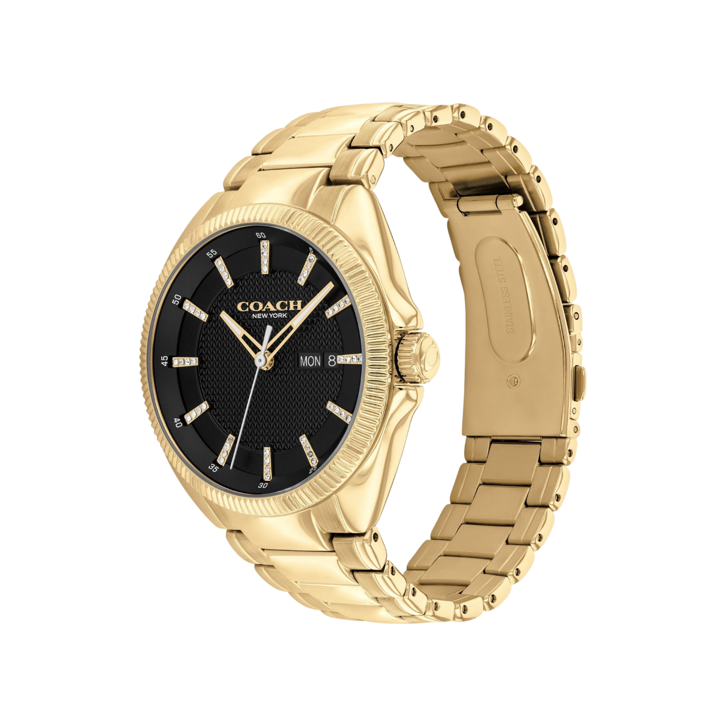 Coach Jackson Men's Black Dial & Gold Bracelet Strap Watch 45mm