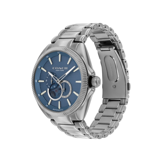 Coach Jackson Men's Blue Dial & Grey Bracelet Strap Watch 45mm Coach Jackson Men's Blue Dial & Grey Bracelet Strap Watch 45mm