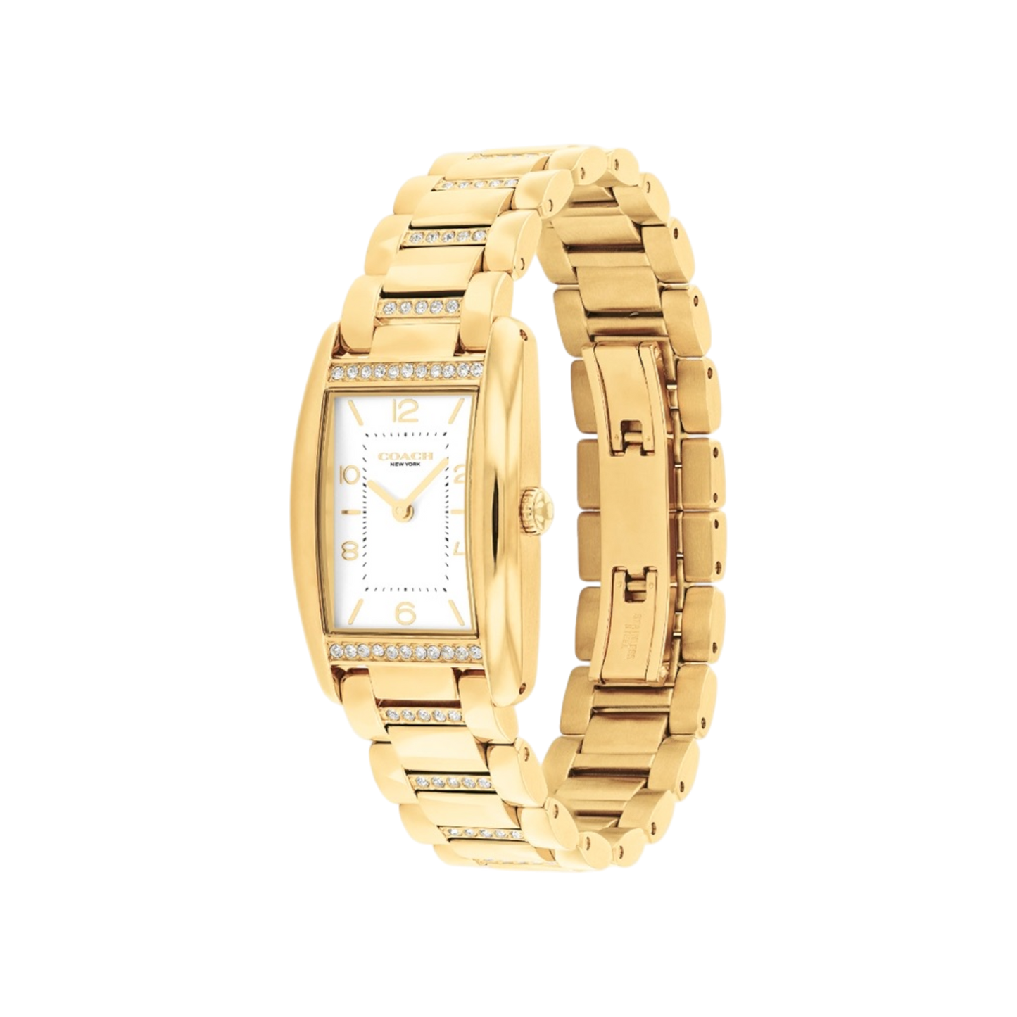 Coach Reese White Dial & Gold Bracelet Strap Watch 24mmx35mm