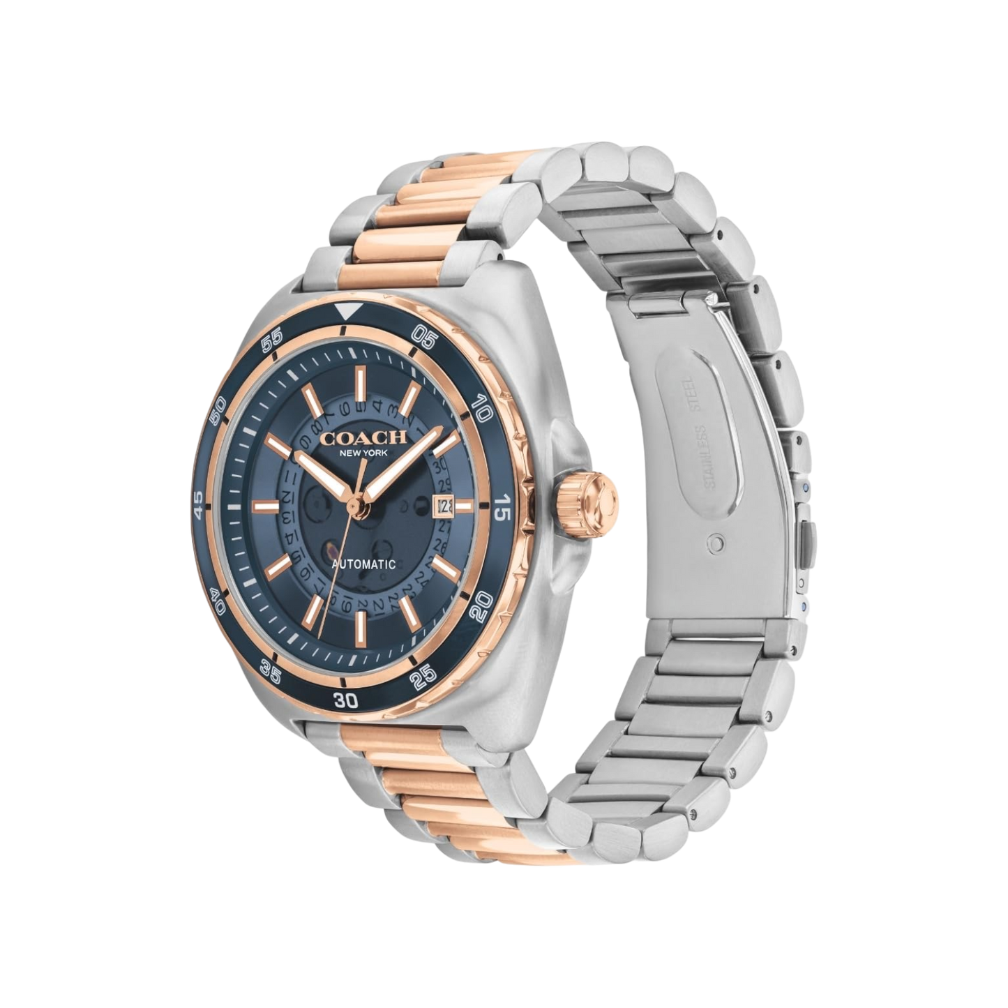 Coach Charter Men's Blue Dial & Two Tone Bracelet Strap 44mm