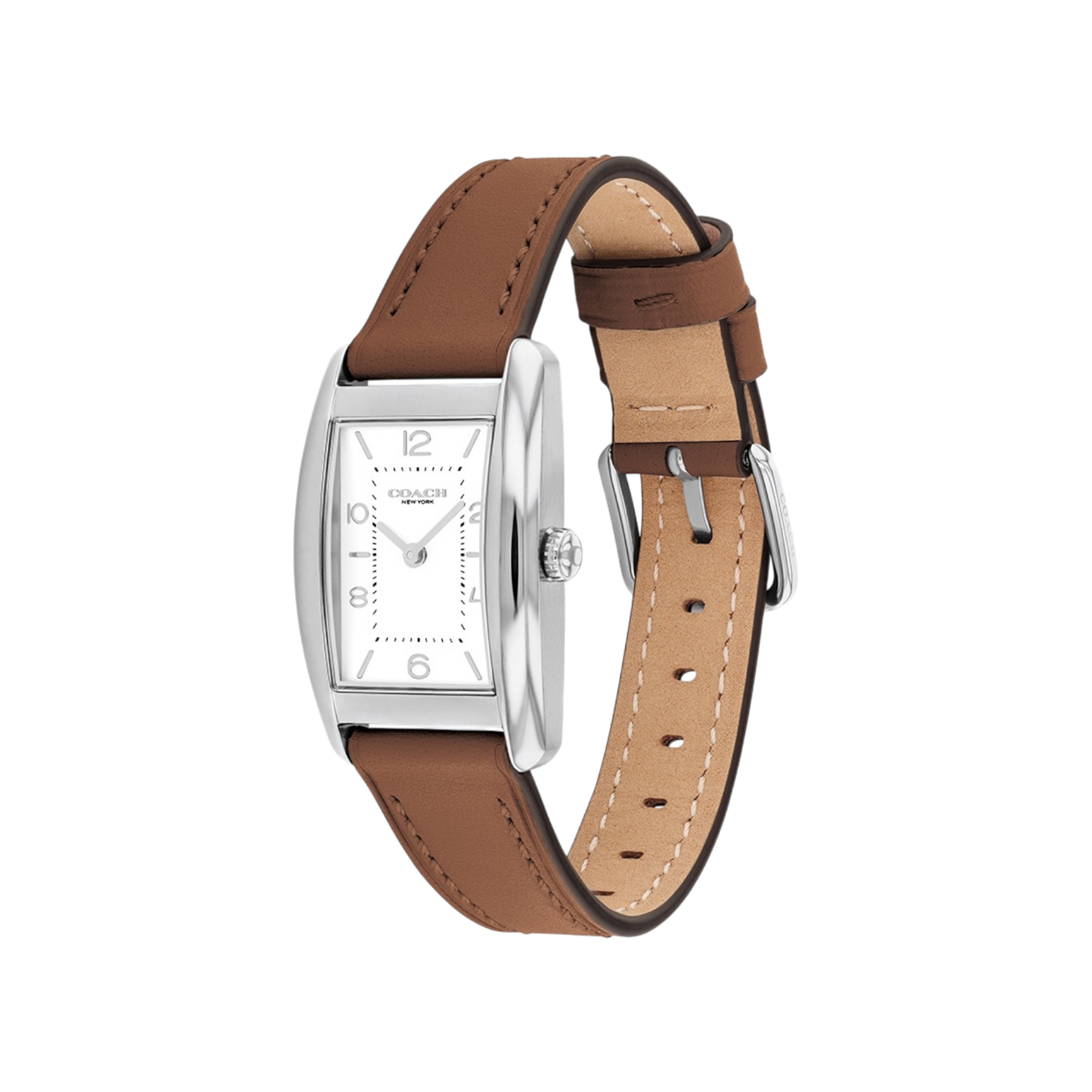 Coach Reese Women's White Dial & Leather Strap Watch 24mmx35mm