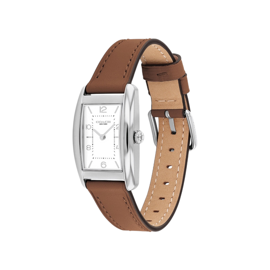 Coach Reese Women's White Dial & Leather Strap Watch 24mmx35mm Coach Reese Women's White Dial & Leather Strap Watch 24mmx35mm