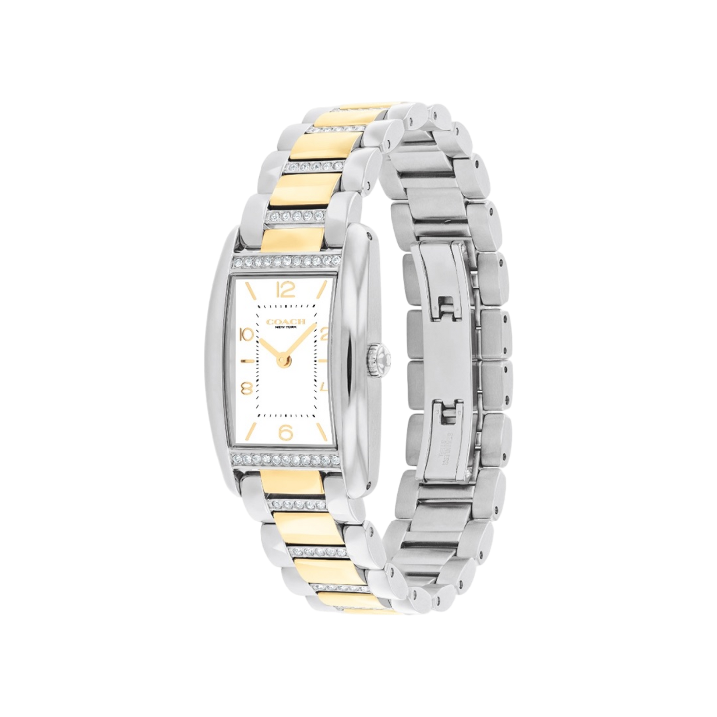 Coach Reese Women's White Dial & Two Tone Bracelet Watch 24mmx35mm