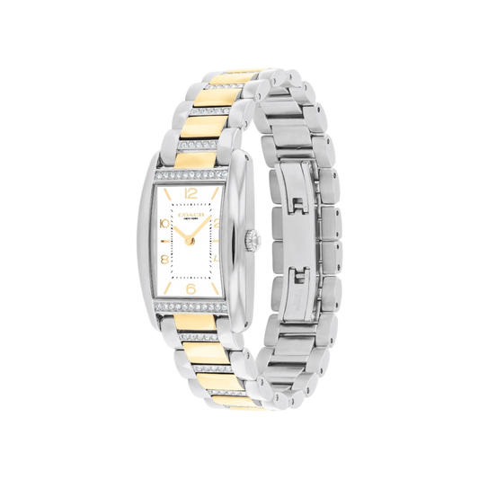 Coach Reese Women's White Dial & Two Tone Bracelet Watch 24mmx35mm Coach Reese Women's White Dial & Two Tone Bracelet Watch 24mmx35mm