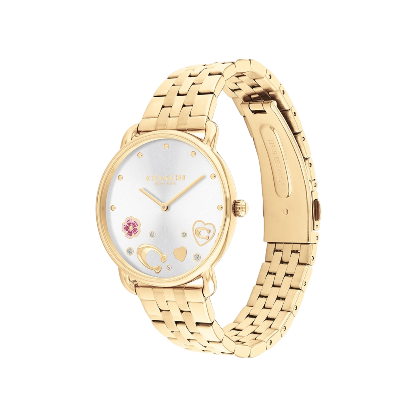Coach Elliot Women's Silver Dial & Gold Bracelet Strap Watch 36mm