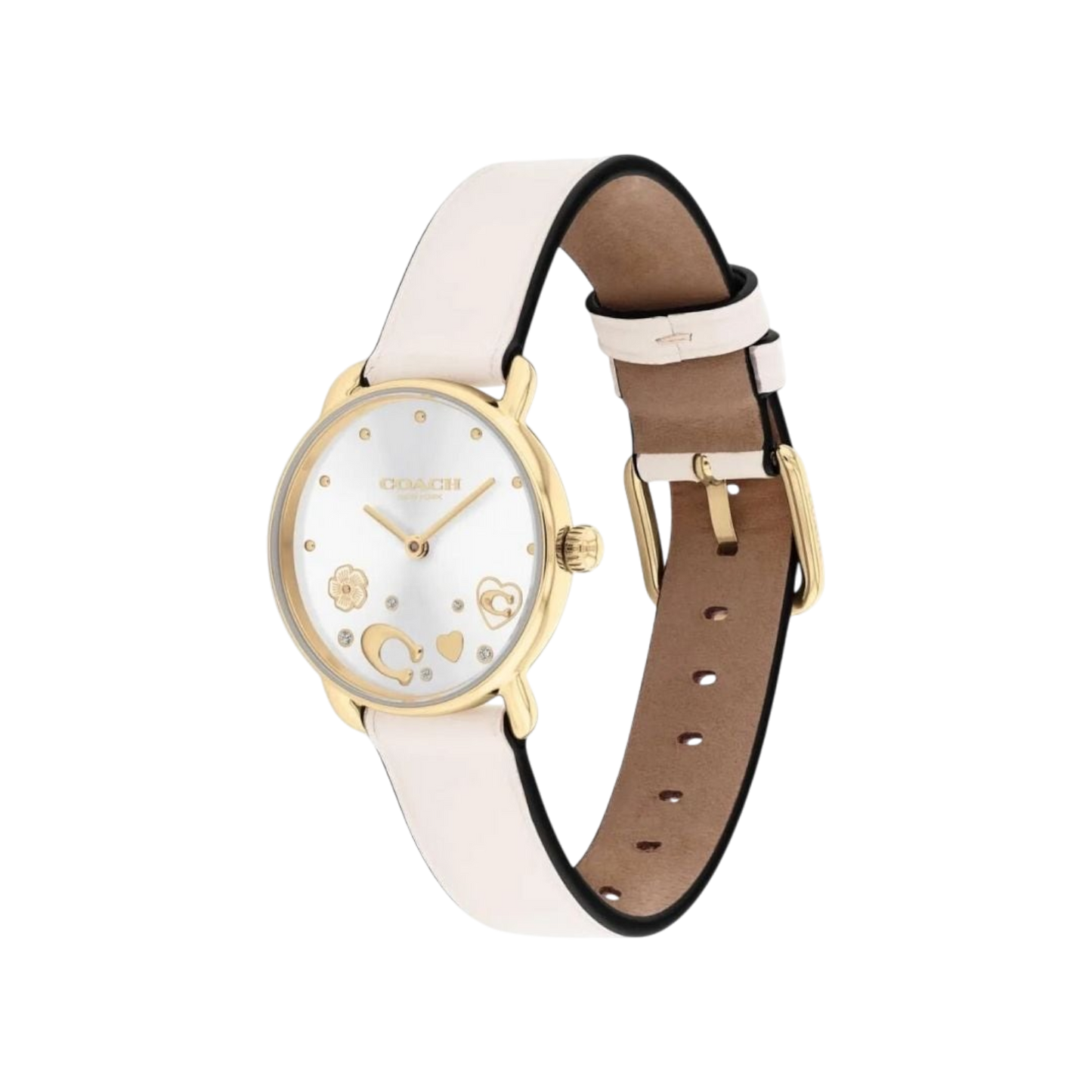 Coach Elliot Women's Silver Dial & Chalk Leather Strap Watch 28mm