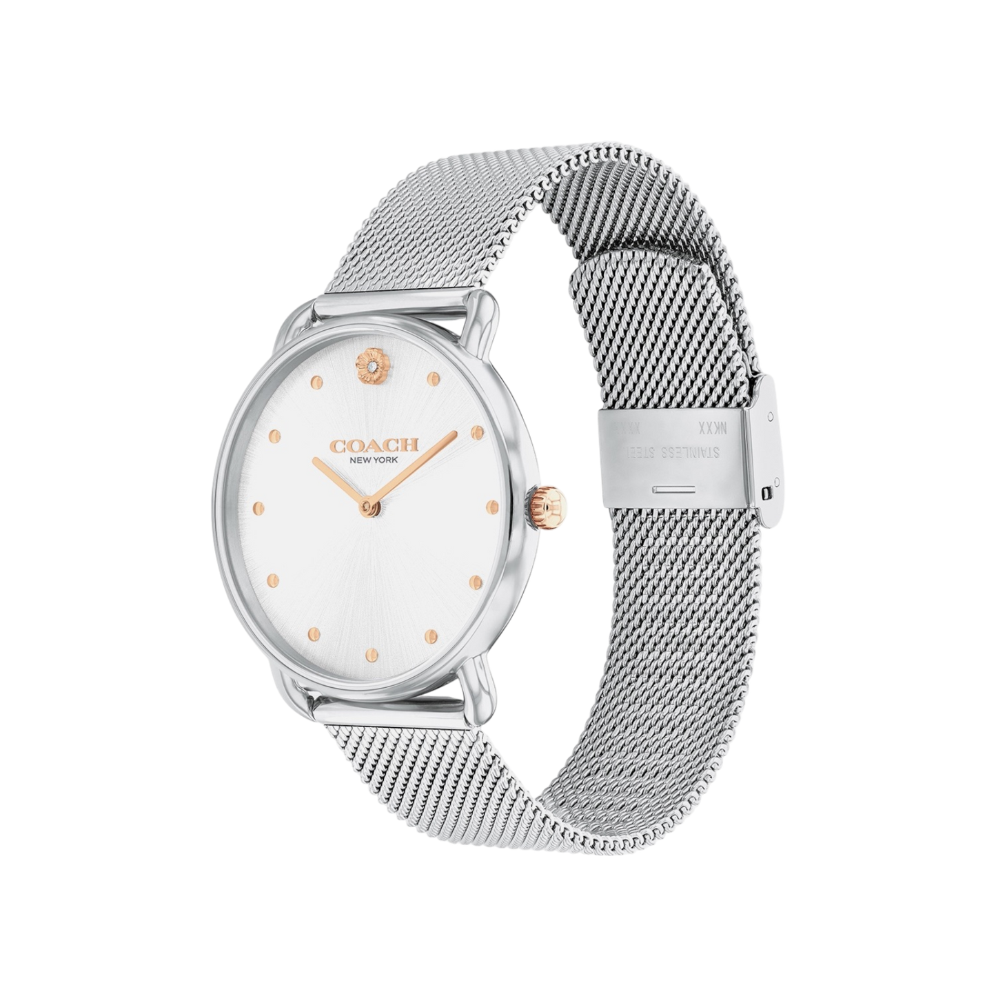 Coach Elliot Women's Silver Mesh Strap Watch 36mm