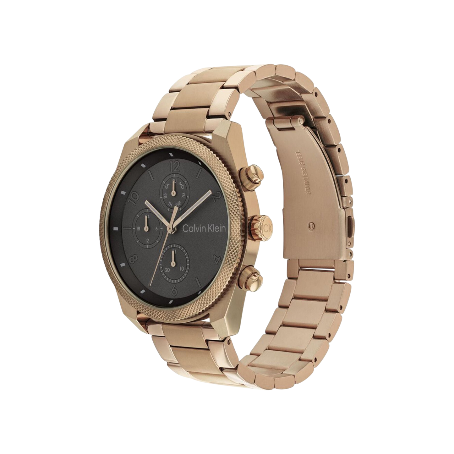 Calvin Klein Impact Men's Black Dial & Gold Bracelet Watch 44mm