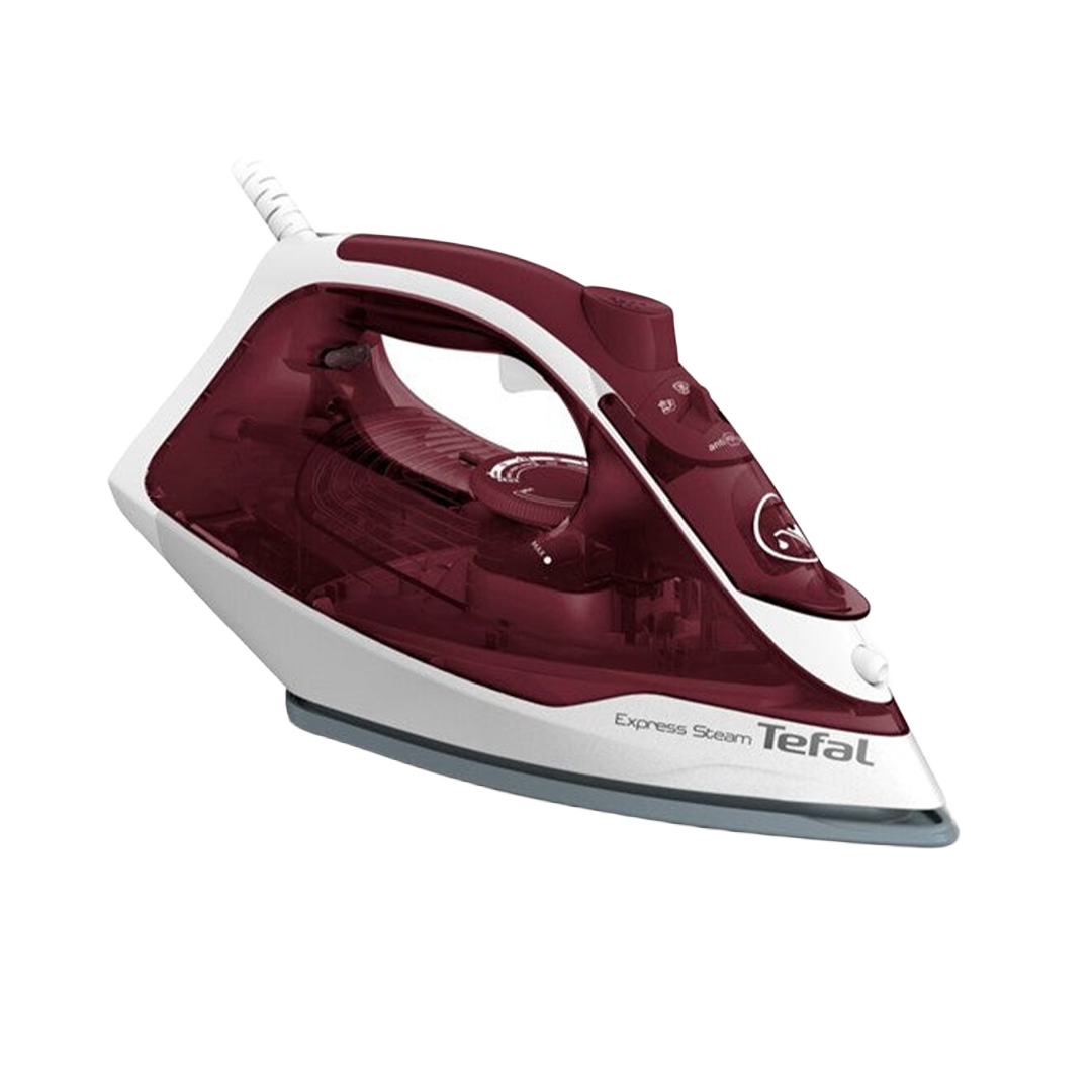 Tefal Iron Express Steam Ceramic Soleplate Iron 270ml 2600W (Red) FV2869