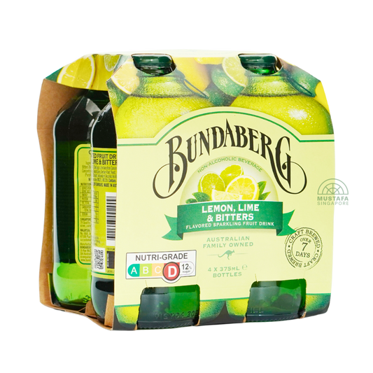 Bundaberg Lemon, Lime & Bitters Flavoured Sparking Fruit Drink 4 x 375ml