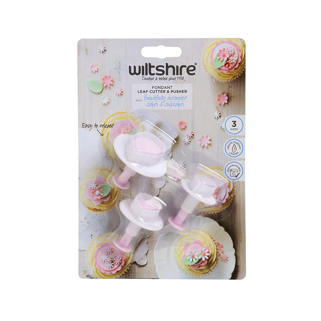 Wiltshire Fondant Leaf Cutter & Pusher Set of 3
