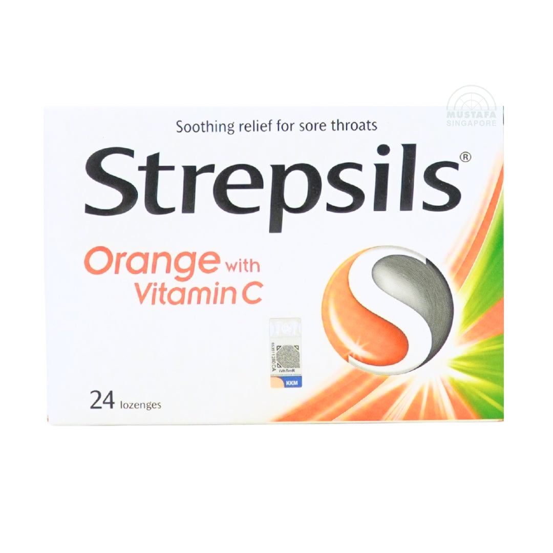 Strepsils Lozenges for Relief for Sore Throat with Orange Vitamin C 24s