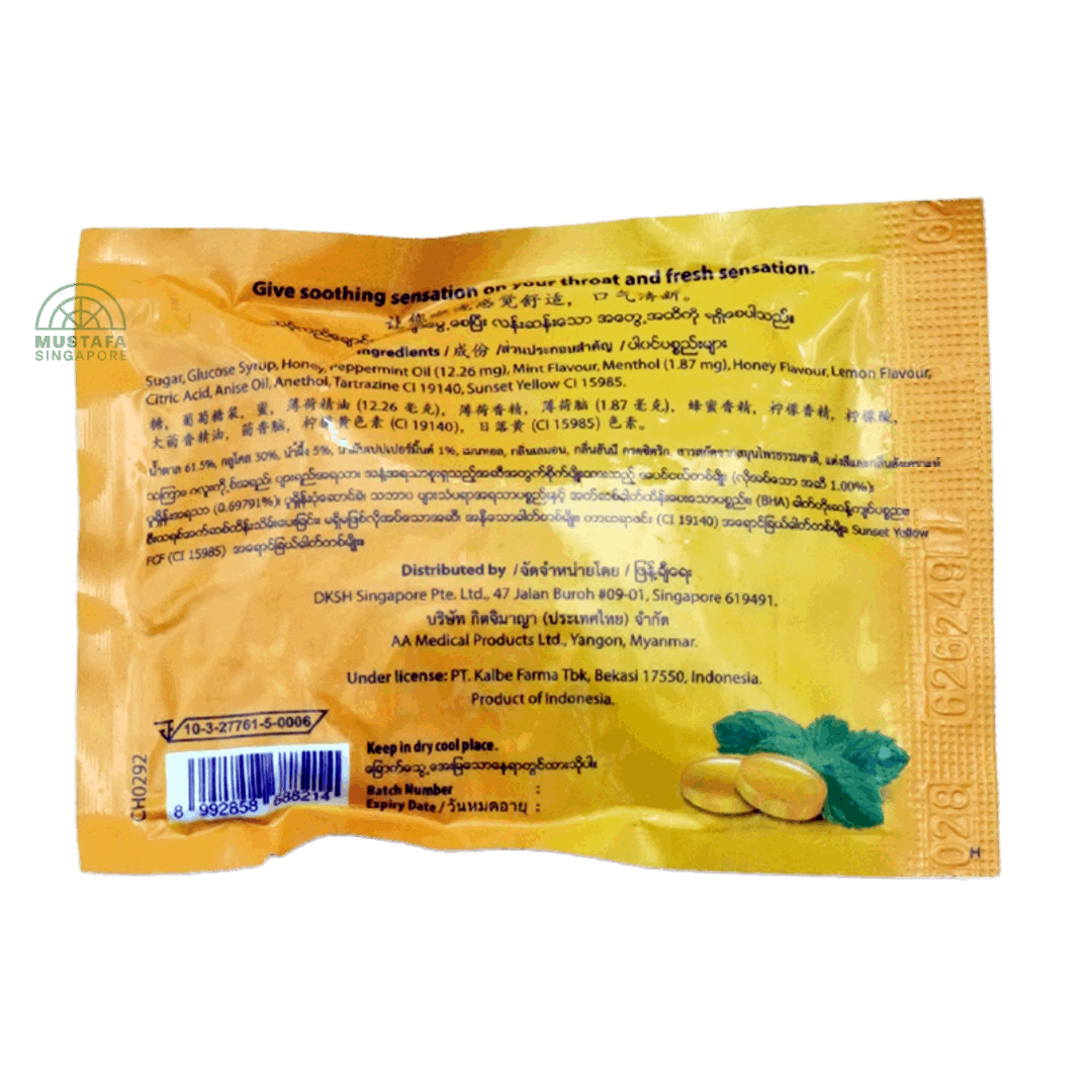 Woods' Peppermint Lozenges Strong Honey Lemon Flavour 15g/6 drops