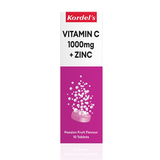 Kordel's Vitamin C 1000mg+Zinc (Passionfruit Flavour) 
3 x 10 tablets
