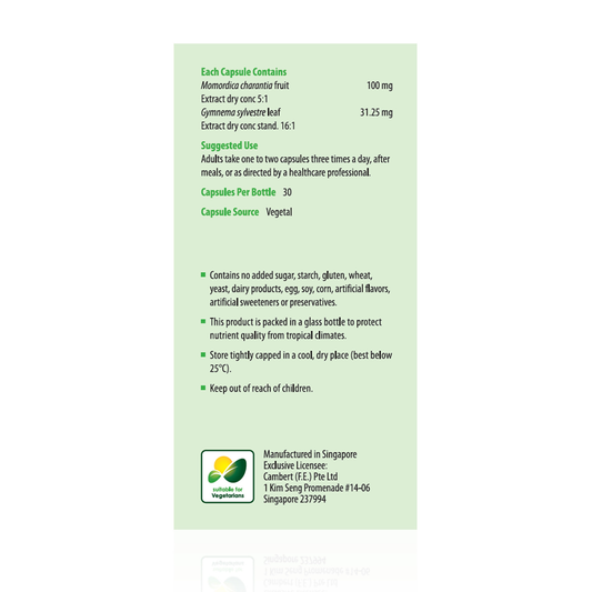 Kordel's Sugar Guard Momordica Charantia And Gymnema Slyvestre (30 vegetal cap)